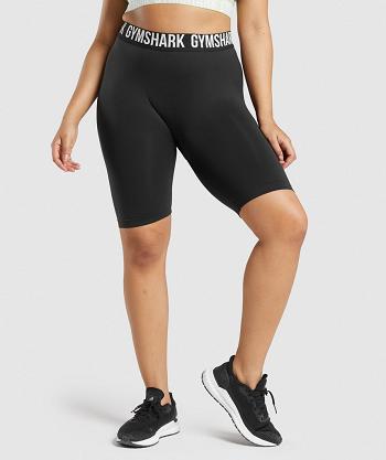 Szorty Damskie Gymshark Fit Seamless Cycling Czarne | PL 2471HAP